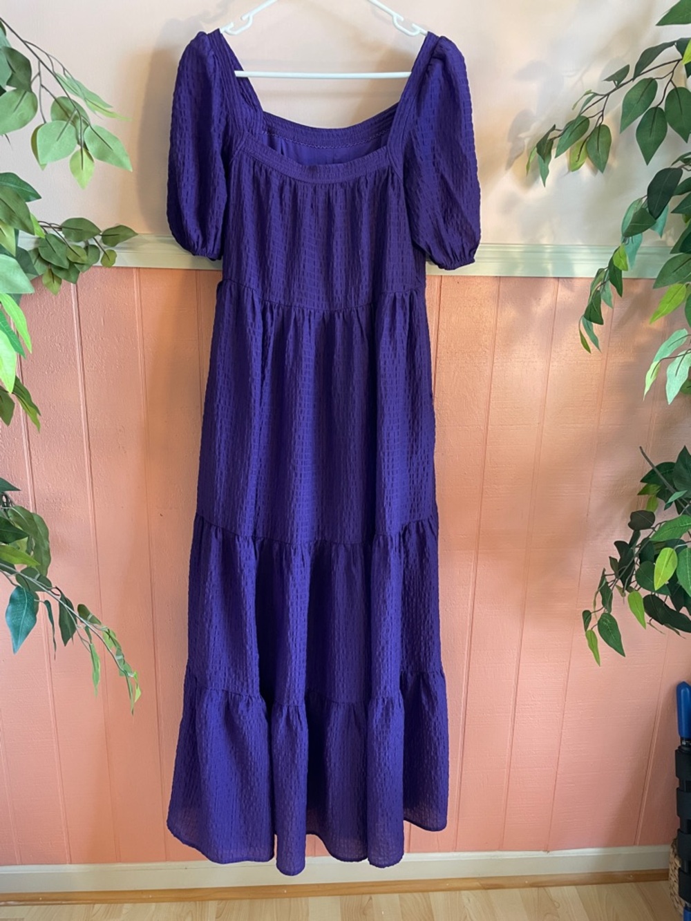 Anthropologie Purple Tiered Maxi Dress